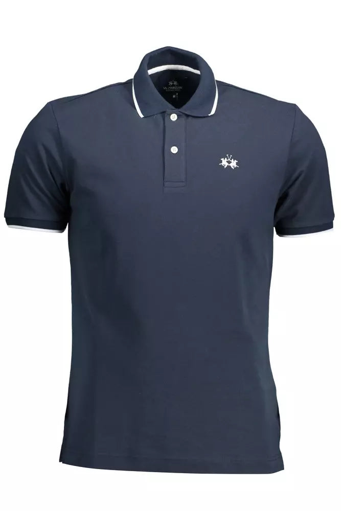 Elegant Contrasting Detail Polo Shirt