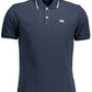 Chic Blue Cotton Polo with Contrasting Details