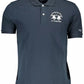 Chic Blue Short-Sleeved Polo Shirt with Embroidery