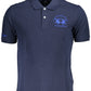 Chic Short-Sleeved Blue Polo with Embroidery