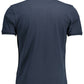 Chic Blue Cotton Polo with Contrasting Details