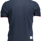 Chic Blue Polo with Contrasting Embroidery