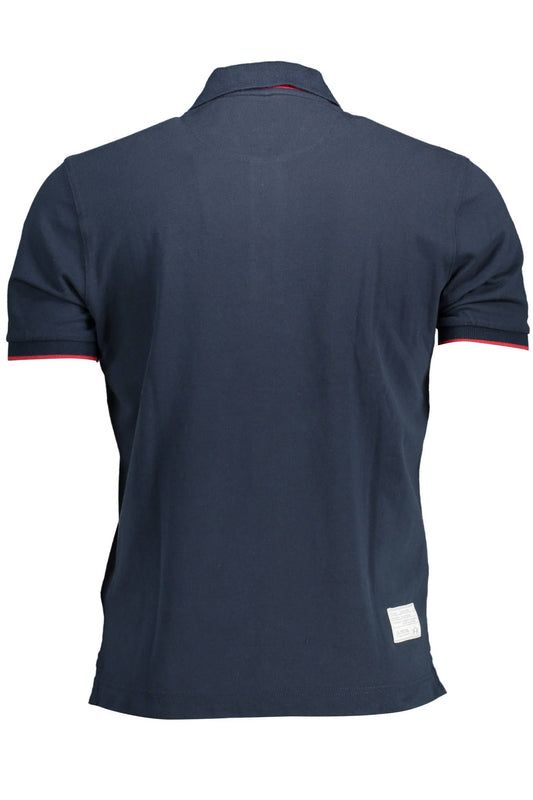 Chic Blue Polo with Contrasting Embroidery