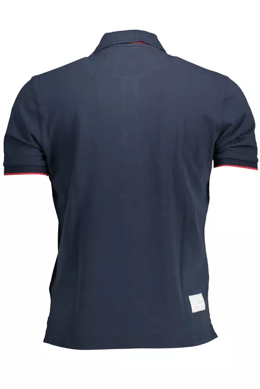 Dashing Blue Polo Shirt with Elegant Embroidery