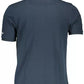 Chic Blue Short-Sleeved Polo Shirt with Embroidery
