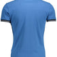 Sleek Blue Slim Fit Polo with Embroidery