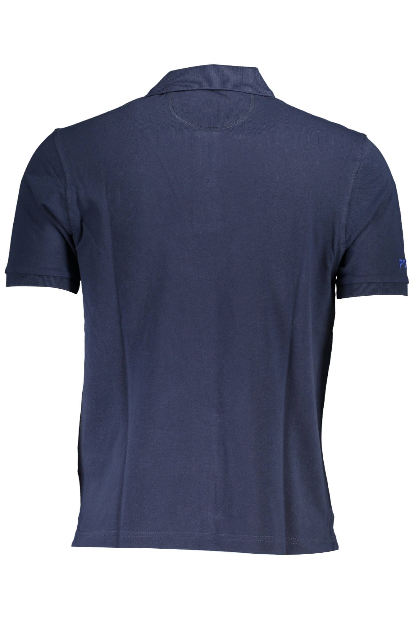 Chic Short-Sleeved Blue Polo with Embroidery