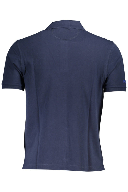 Chic Short-Sleeved Blue Polo with Embroidery
