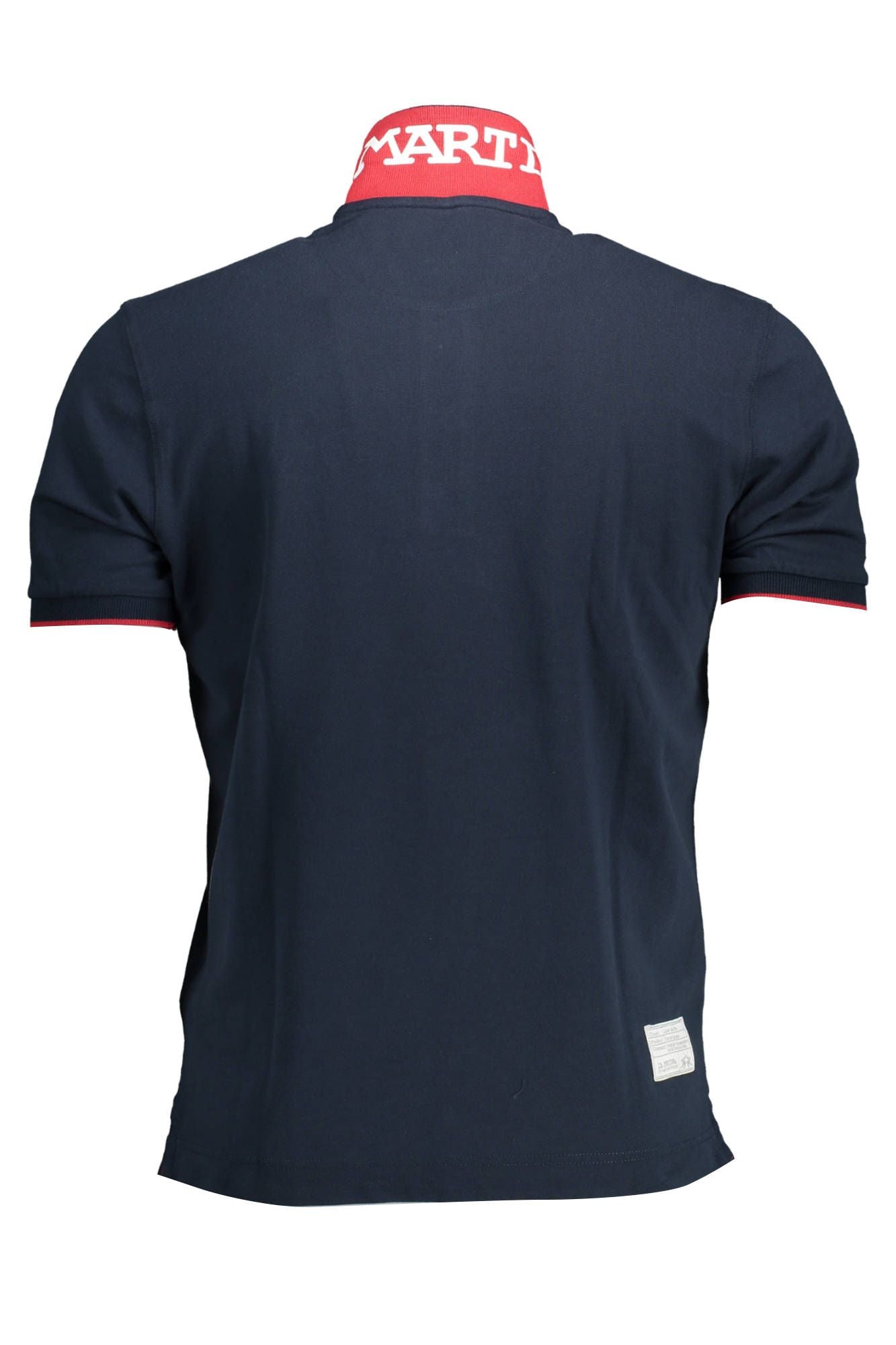 Chic Blue Polo with Contrasting Embroidery