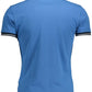 Sleek Blue Slim Fit Polo with Embroidery