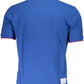 Elegant Blue Embroidered Polo Shirt
