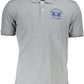 Elegant Gray Polo with Embroidered Details