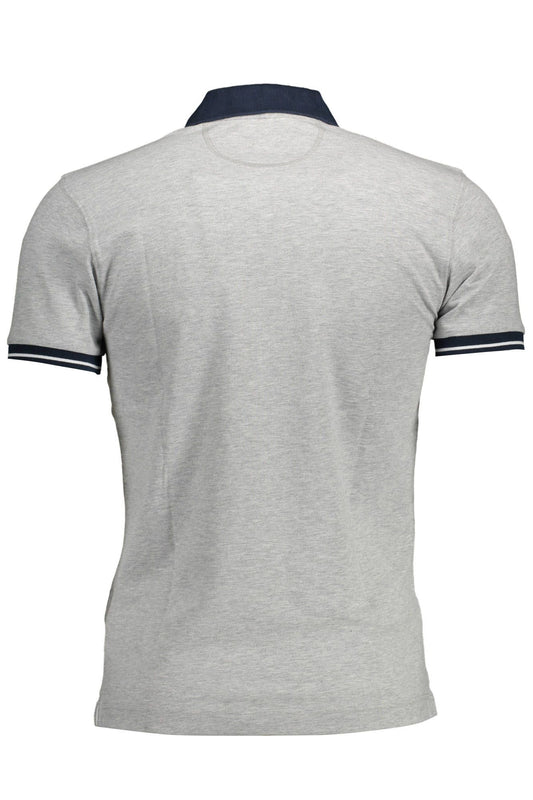 Chic Slim Fit Gray Polo with Contrasting Detail