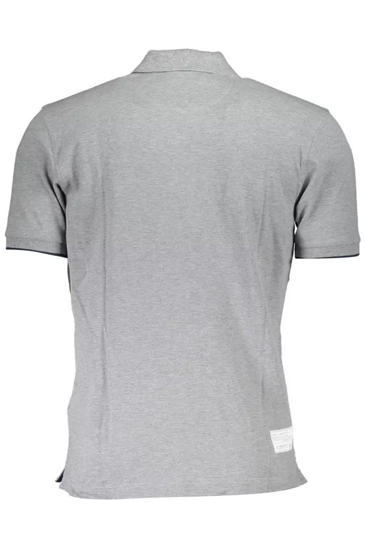 Elegant Gray Polo with Contrasting Details