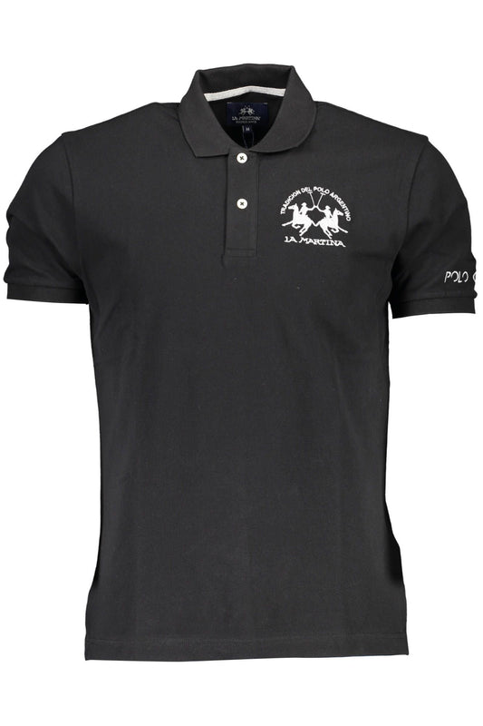 Elegant Short-Sleeved Black Polo Shirt
