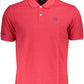 Elegant Red Cotton Polo Shirt with Embroidery
