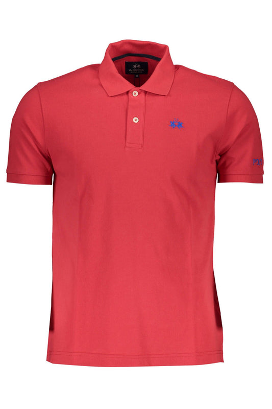 Elegant Red Polo Shirt with Embroidered Detail