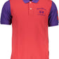 Sleek Red Cotton Polo with Embroidery
