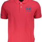 Chic Red Short-Sleeved Embroidered Polo