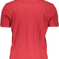 Elegant Red Cotton Polo with Contrast Details