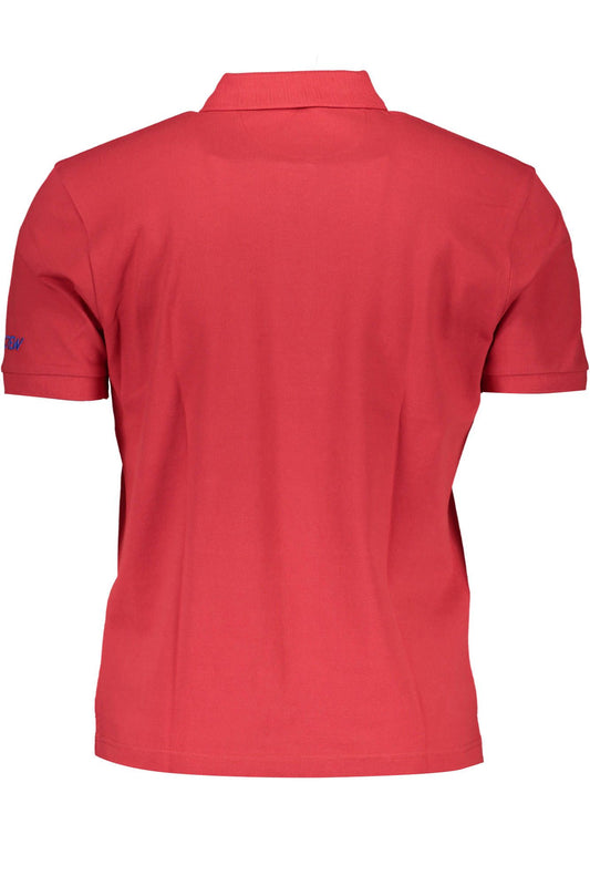 Elegant Red Polo Shirt with Embroidered Detail