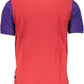 Sleek Red Cotton Polo with Embroidery