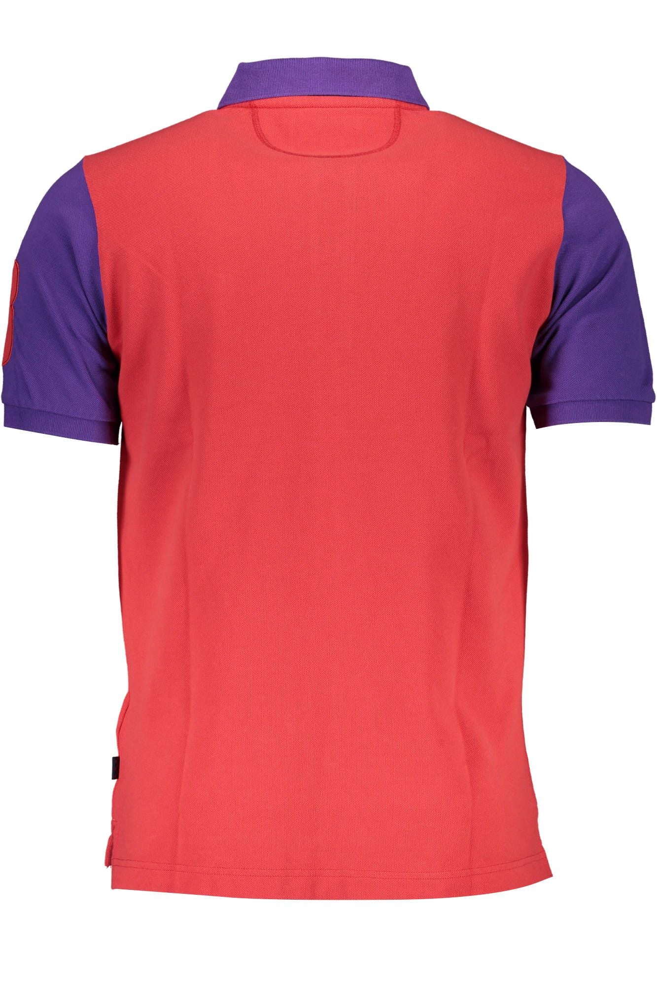 Sleek Red Cotton Polo with Embroidery