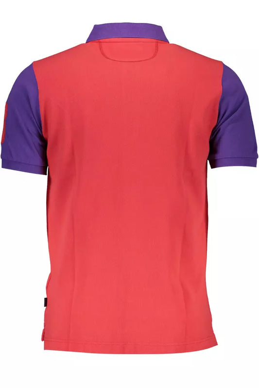 Elegant Pink Polo with Contrasting Details
