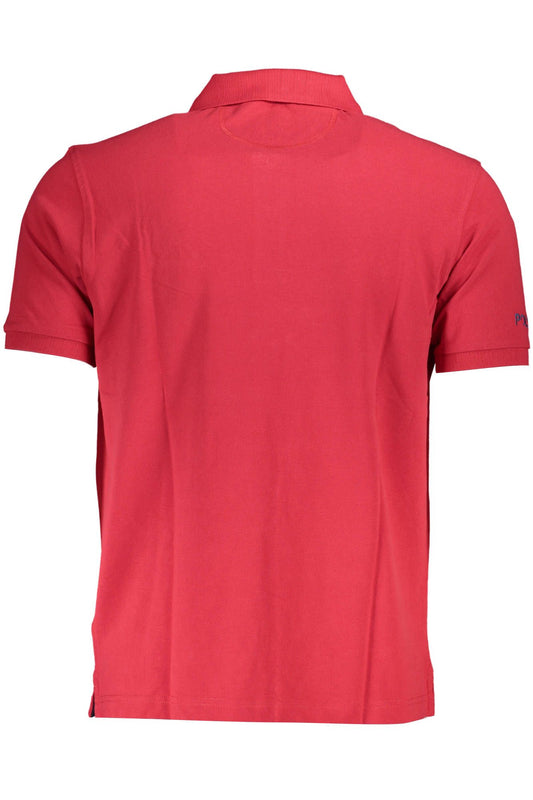 Chic Red Short-Sleeved Embroidered Polo