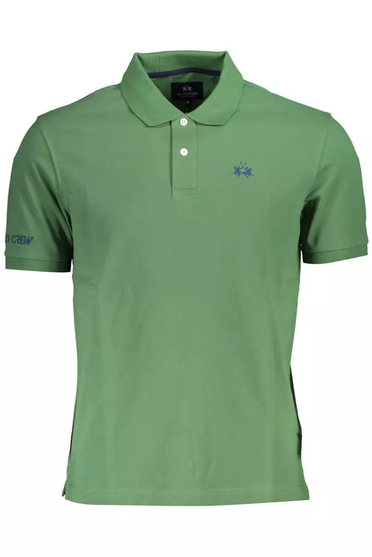 Elegant Short-Sleeved Polo Shirt in Lush Green