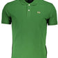Elegant Slim Fit Green Polo With Contrasting Details