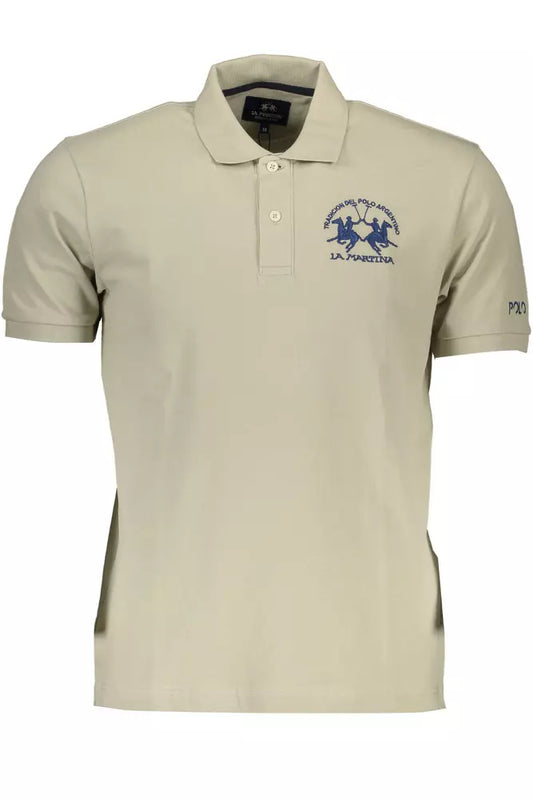 Elegant Green Polo with Contrasting Details