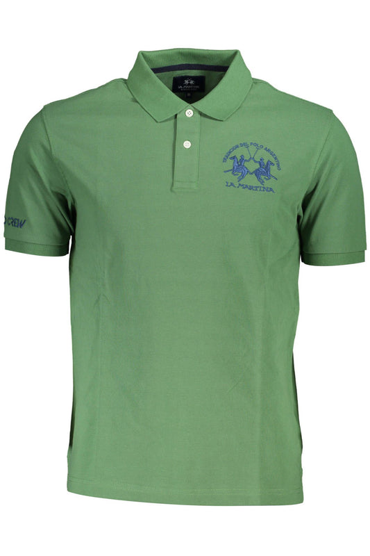 Elegant Green Cotton Polo Shirt