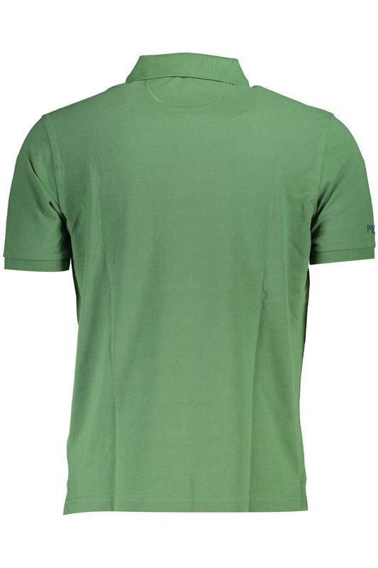 Elegant Green Cotton Polo Shirt