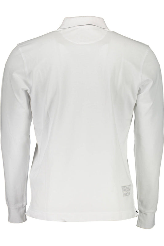 Elegant Long-Sleeved White Polo Shirt