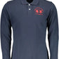 Classic Blue Long-Sleeve Polo Elegance