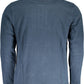 Chic Long Sleeve Blue Polo with Embroidery