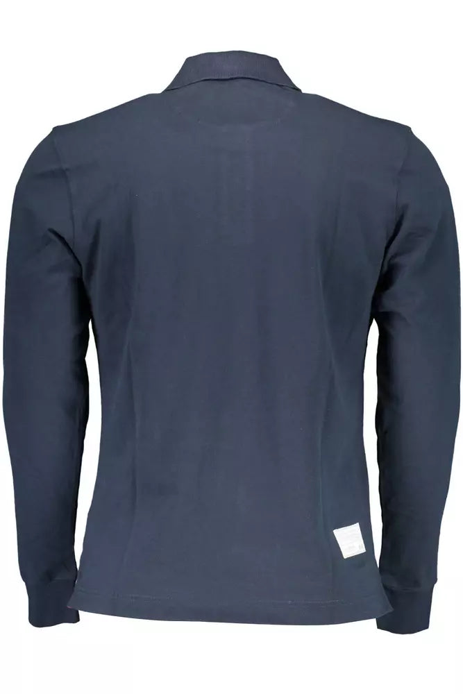 Classic Blue Long-Sleeve Polo Elegance