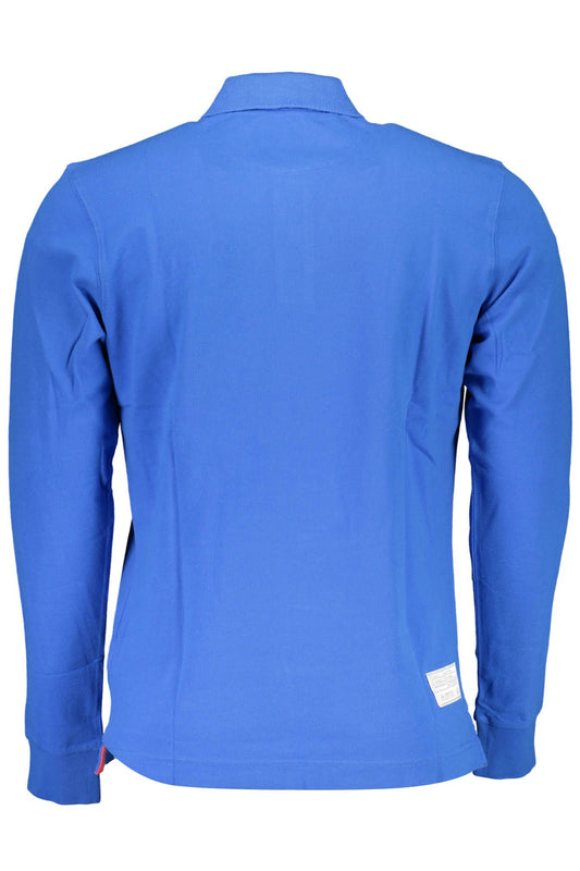 Elegant Long-Sleeved Polo in Regal Blue