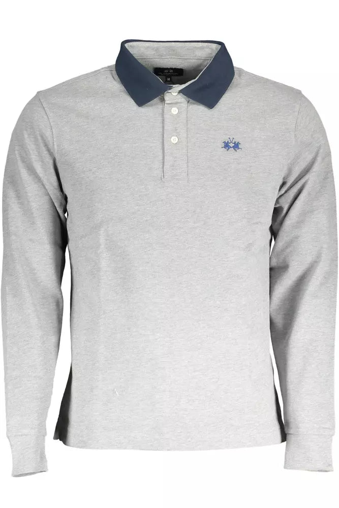 Elegant Long-Sleeved Polo with Contrasting Details