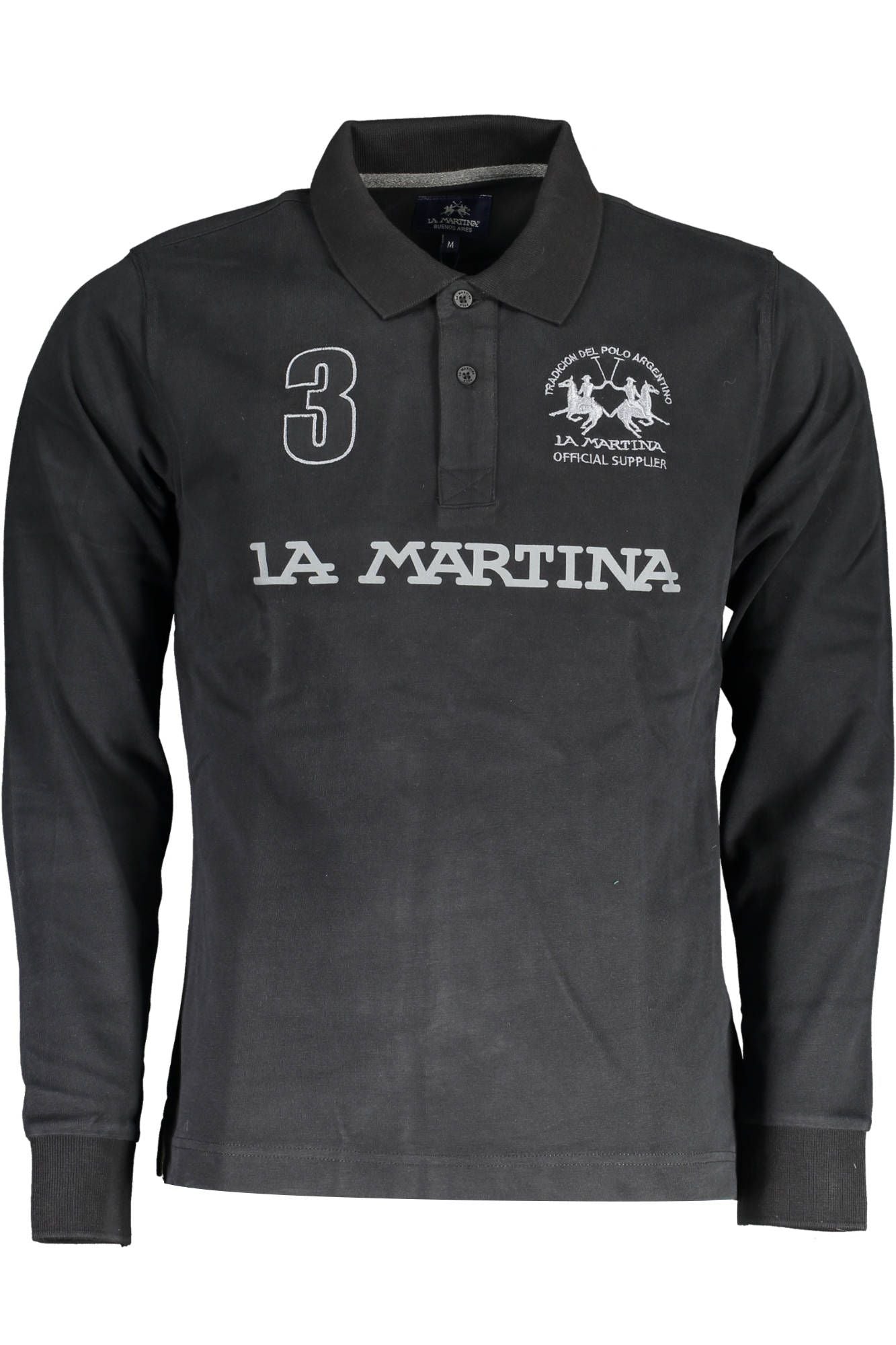 Elegant Long Sleeve Polo with Embroidery Detail