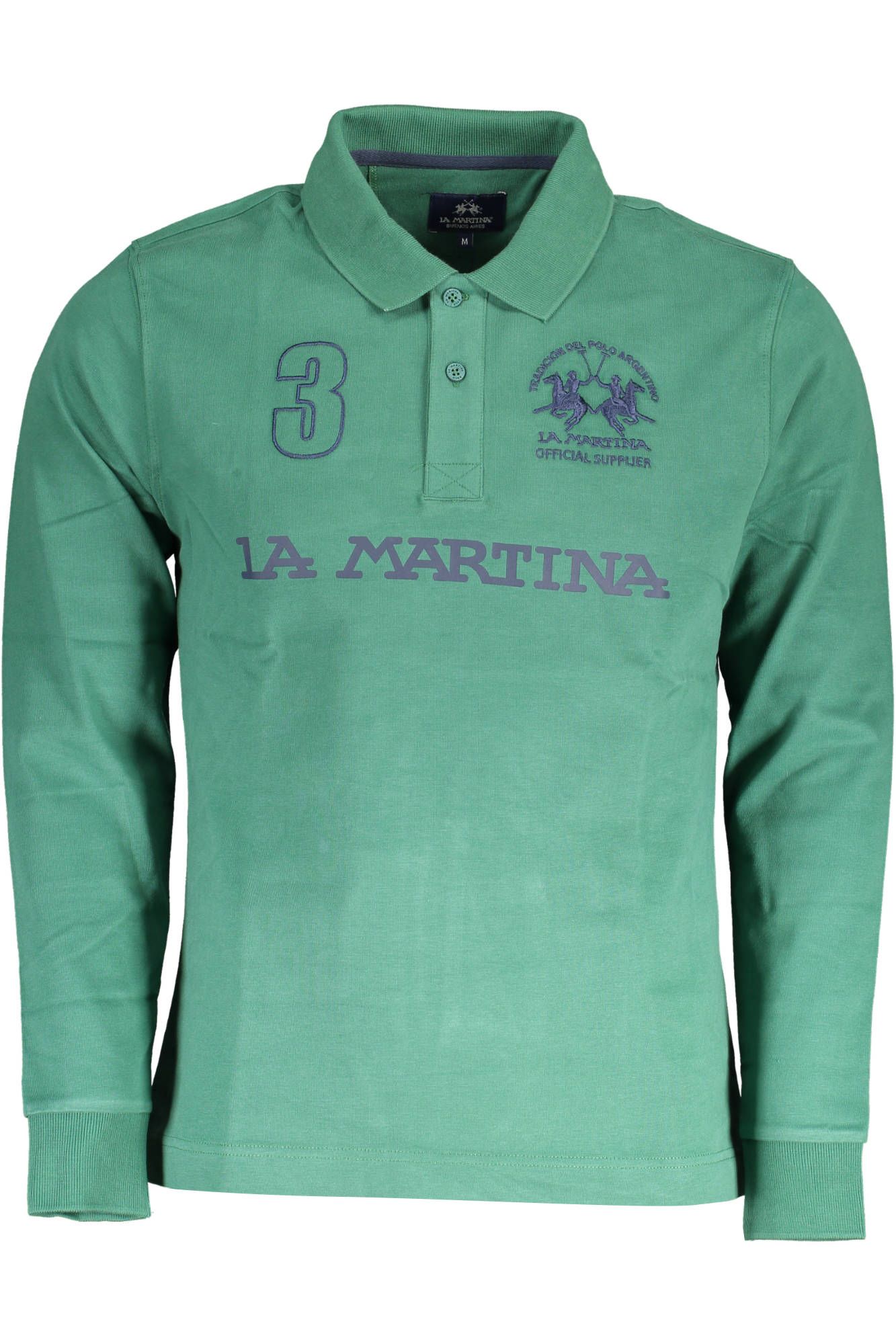 Elegant Green Long Sleeve Polo Shirt