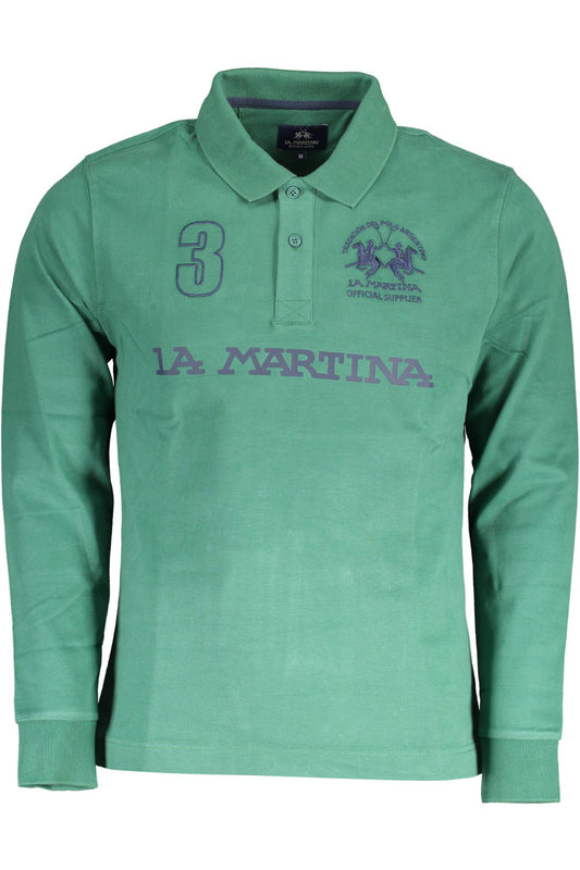 Elegant Green Long Sleeve Polo Shirt