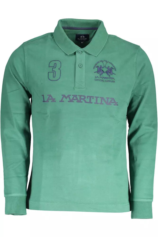 Elegant Long Sleeve Green Polo