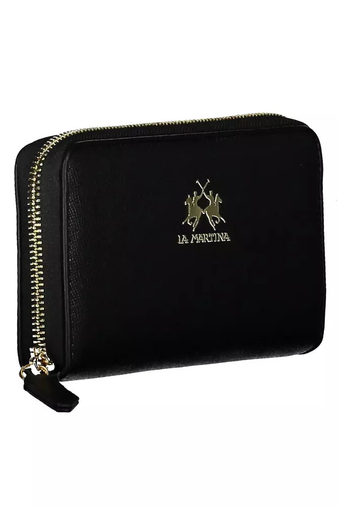 Elegant Black Wallet with Multiple Compartments