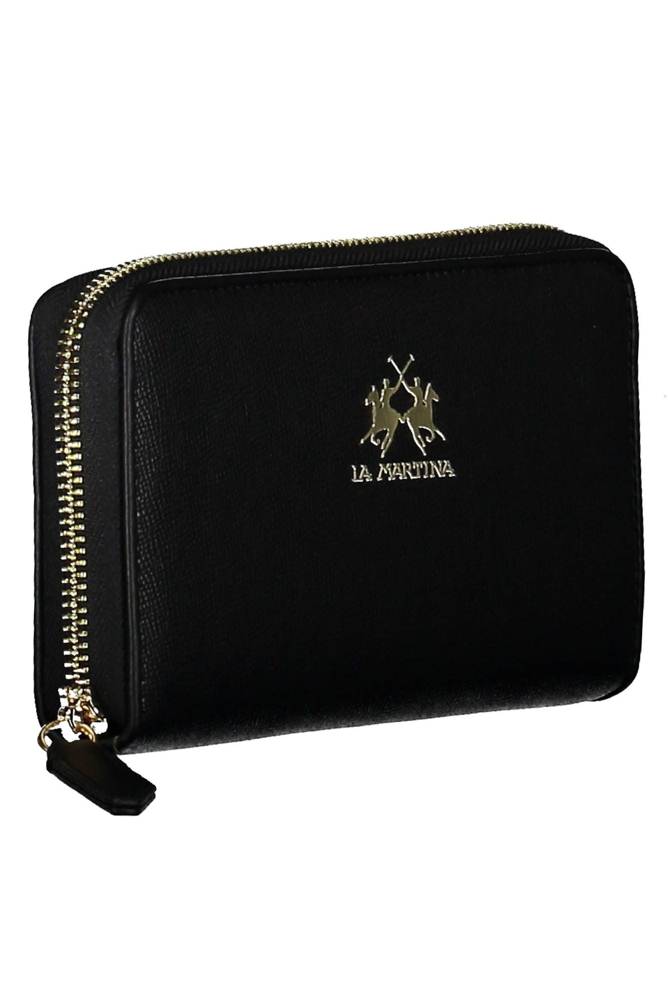 Chic Compact Black Wallet with Multifunctional Pockets