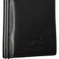 Sleek Black Leather Money Clip Wallet