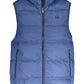 Sleek Sleeveless Blue Jacket with Embroidery Detail