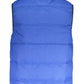 Sleek Sleeveless Blue Jacket with Embroidery Detail