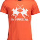 Vibrant Orange Crew Neck Cotton Tee